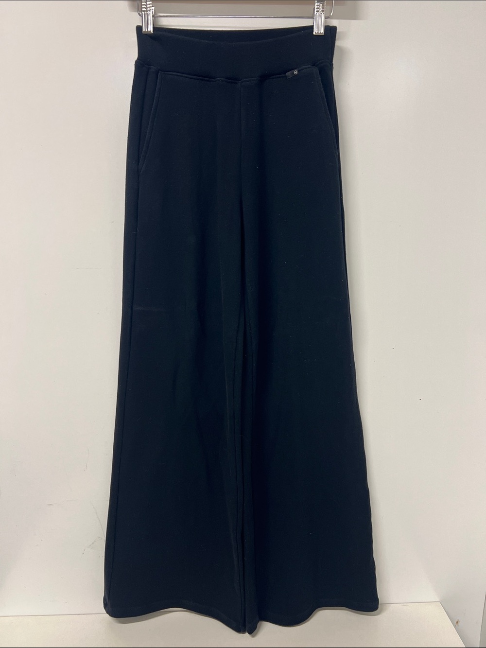 AG Los Angeles Black Straight Wide Leg Sweatpants Extra Small Pull On